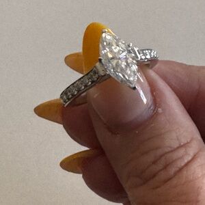 Dazzling Silver Marquise Cut Ring